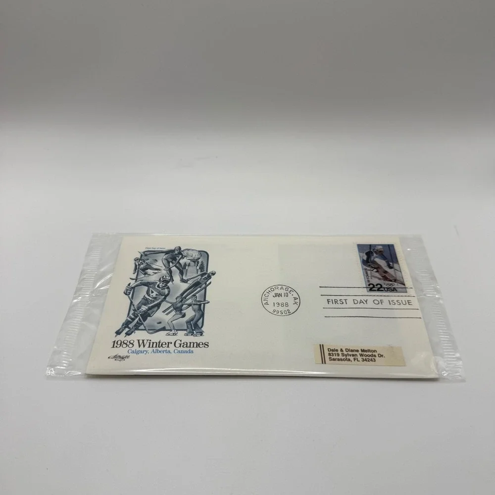 1988 Winter Games Calgary First Day Cover Artmaster 22c Stamp Anchorage AK